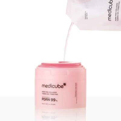 MEDICUBE PDRN Pink Collagen Toning Gel Toner Pad, 70 Pad 120ml