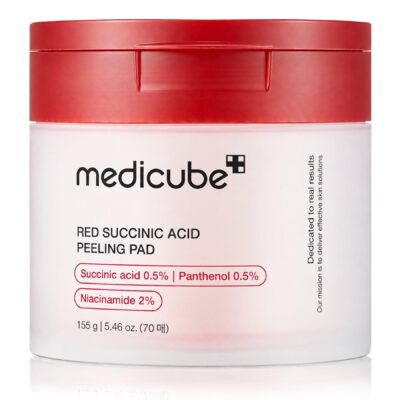 MEDICUBE Red Succinin Acid Peeling Pad, 70 Pad, 155gr